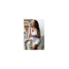 Robe blanche sensuelle avec capuche et bandeau poitrine Adriana 